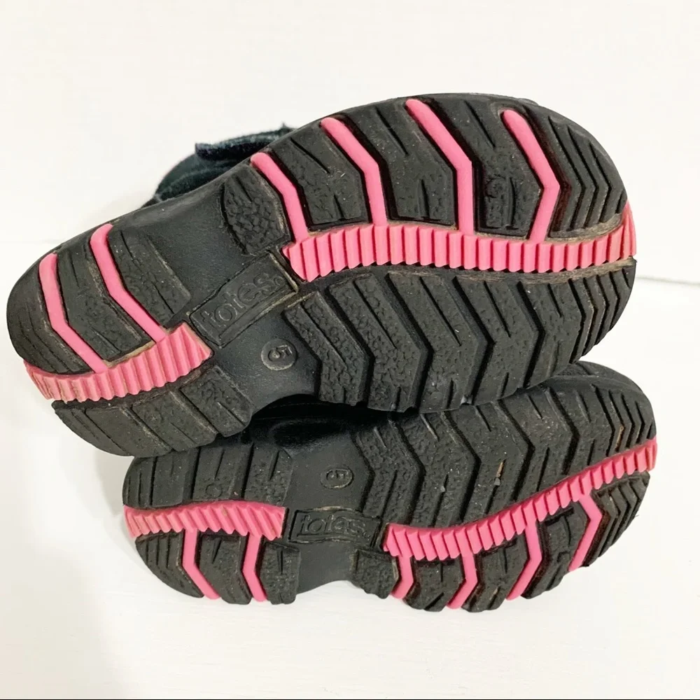 Totes Tammy Sued Nylon Waterproof Insulated Winter Snow Boots Velcro Drawstring